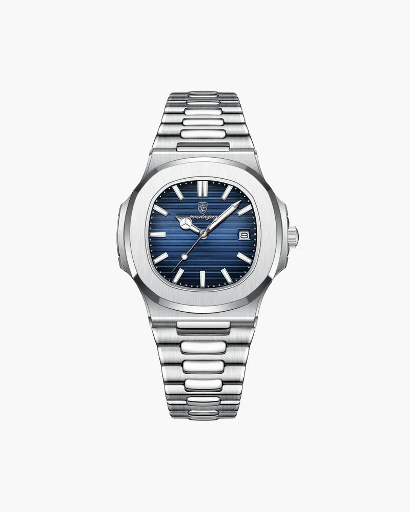 The Geneva classic men's watch with a white dial and brown leather strap.