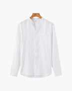 Men's White 100% linen shirt by Altivieri.