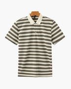Striped polo shirt on a white background