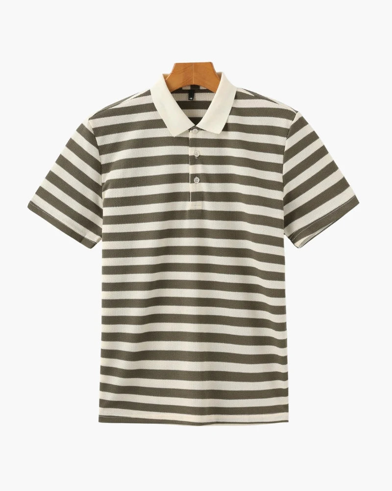 Striped polo shirt on a white background