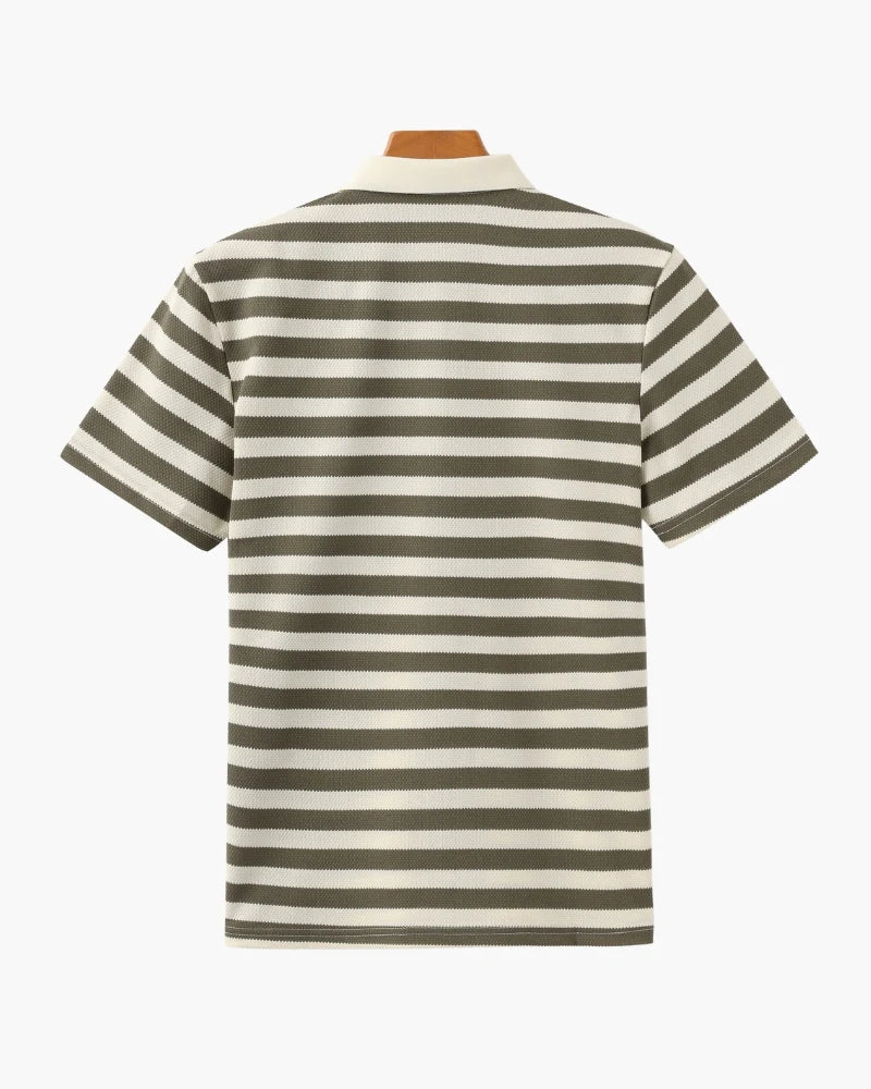 Striped polo shirt on a white background