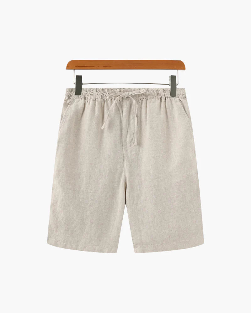 Men's Beige Casablanca linen shorts by Altivieri.