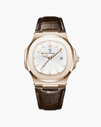 The Lisbon men's classic watch with a white dial and brown leather strap.