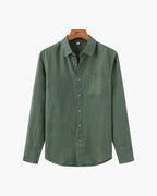 Men's Green 100% linen shirt by Altivieri.