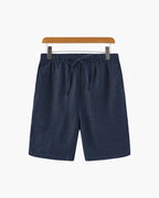 Men's Navy Casablanca linen shorts by Altivieri.