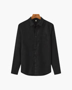 Men's Black 100% linen shirt by Altivieri.