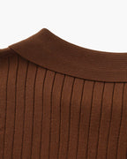 Close-up of the textured ribbed fabric on the Altivieri knit polo.