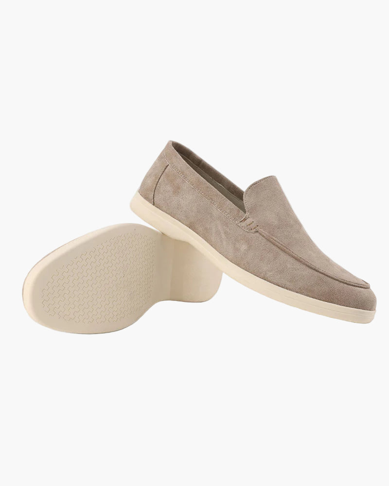 Men's brown suede loafers by Altivieri.