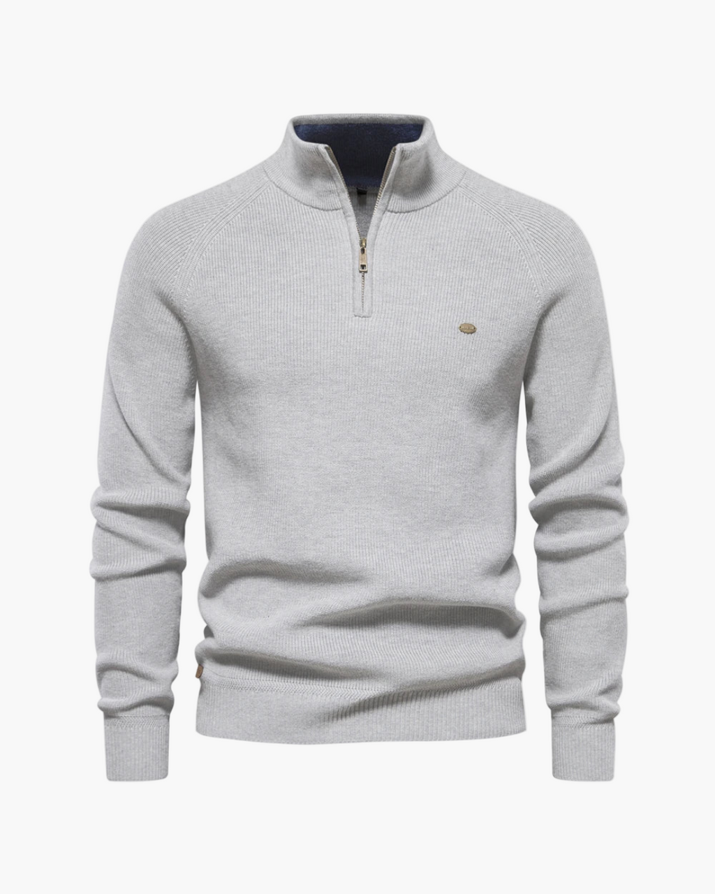 The Altivieri 'Monaco' men's quarter-zip sweater in navy blue.