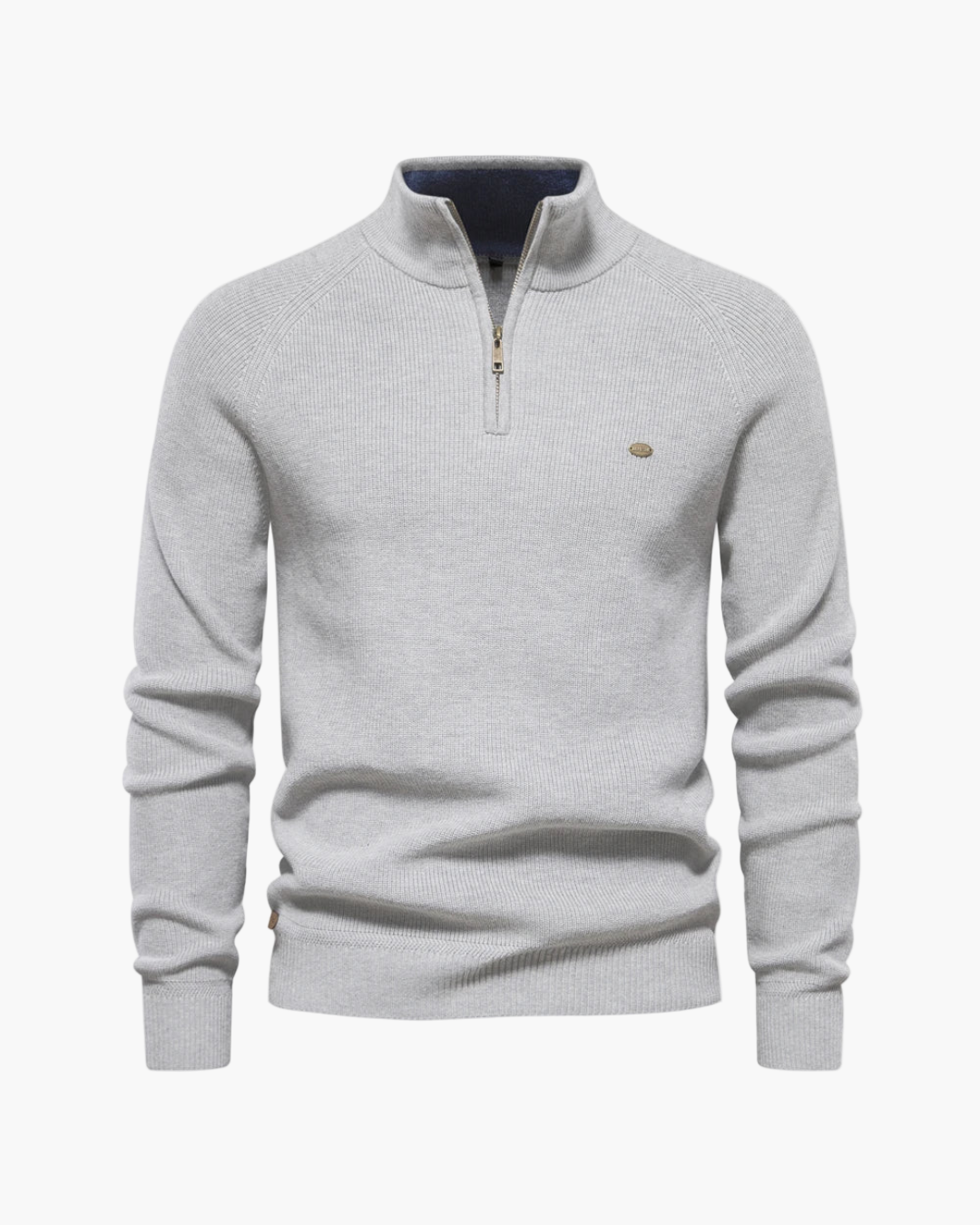 The Altivieri 'Monaco' men's quarter-zip sweater in navy blue.