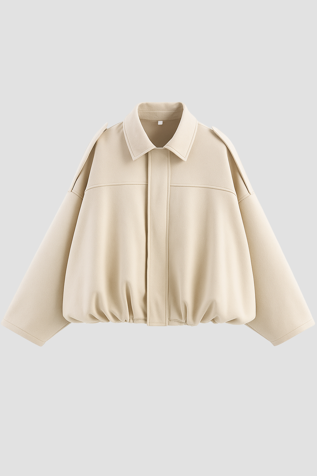 Beige jacket with collar on Beige background