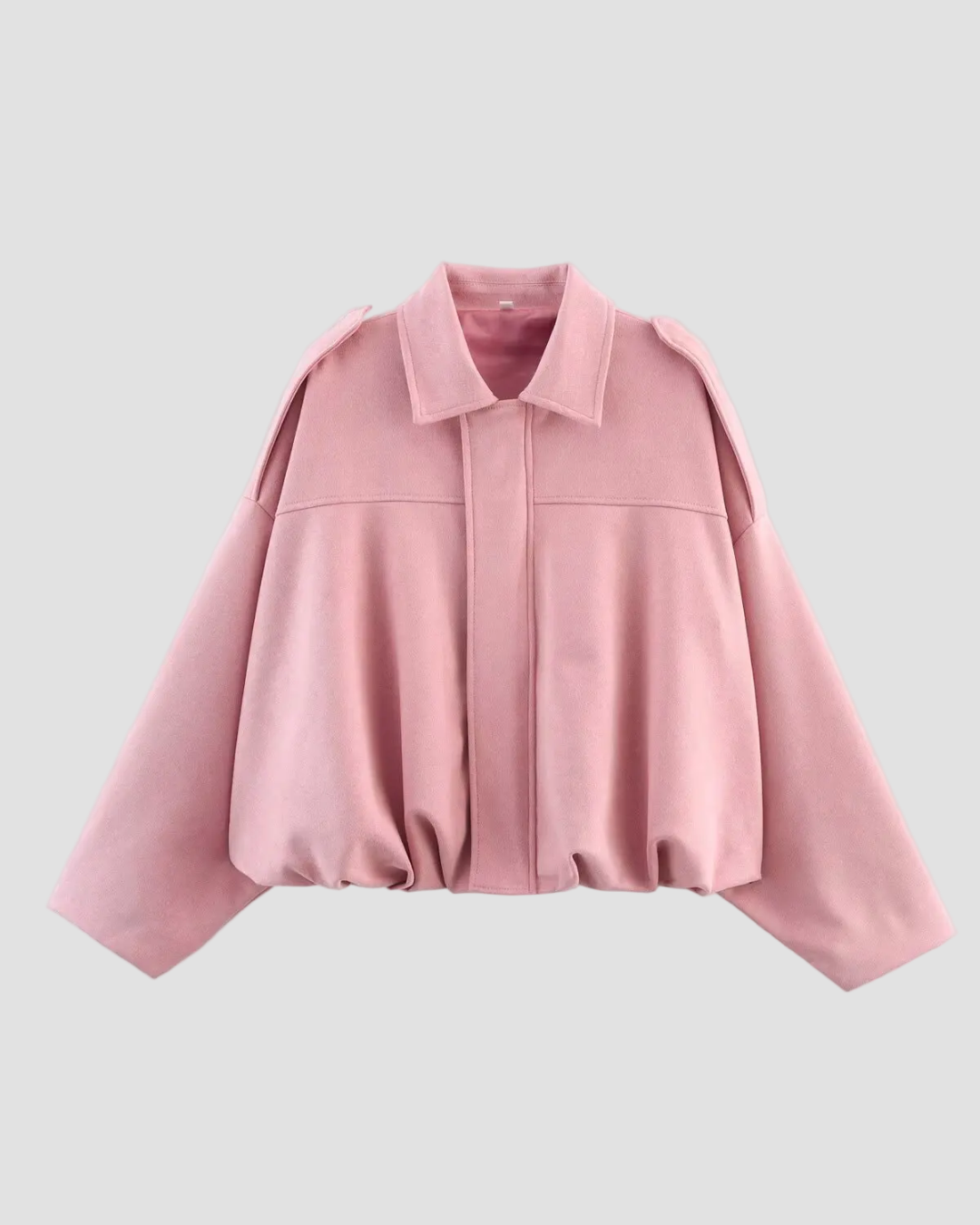 Pink cape-style garment on a Pink background