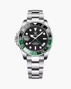 Pagani Design watch with green and black bezel on a white background