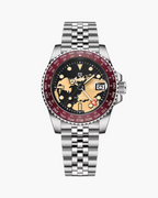 Pagani Design watch with detailed face and silver metal strap on a white background