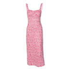 Pink floral dress on a white background