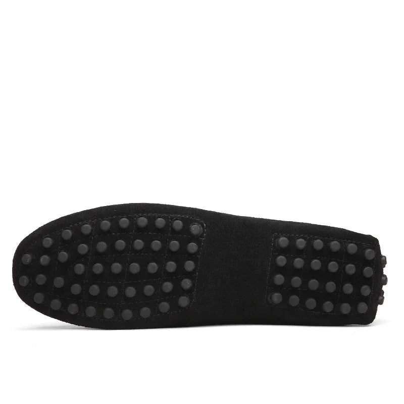 Black sole with textured pattern on a white background