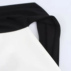 Black and white fabric swatch on a light gray background