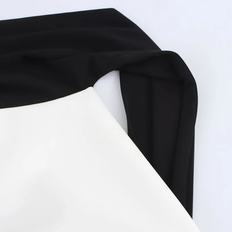 Black and white fabric swatch on a light gray background