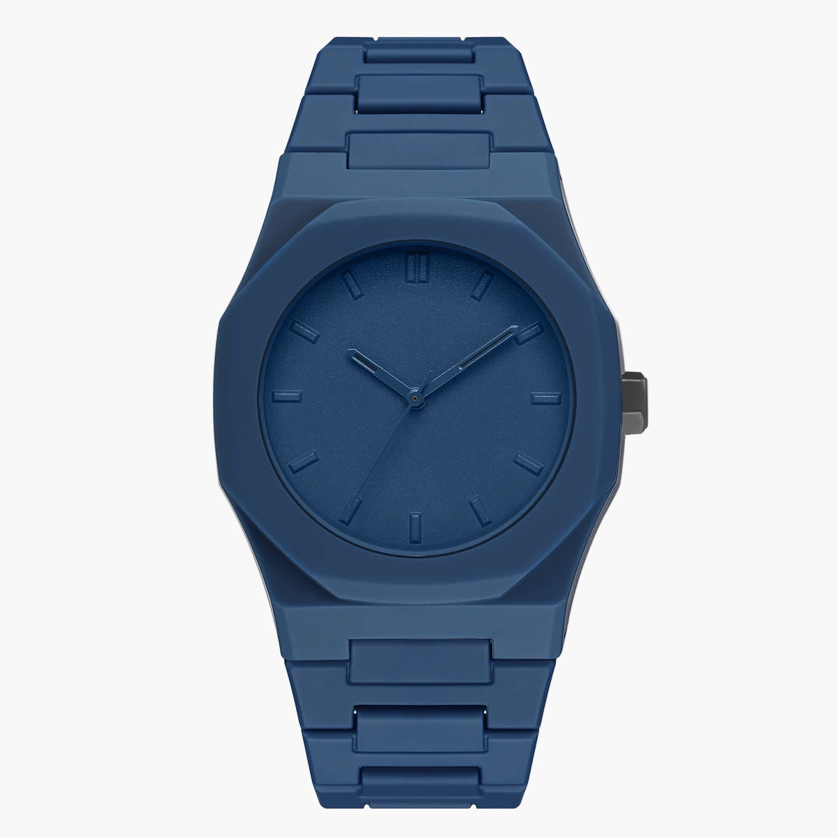 Blue watch with a white background