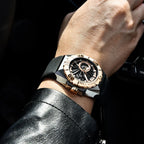 The large 47mm Altivieri Marina watch on a wrist, showing its commanding presence.
