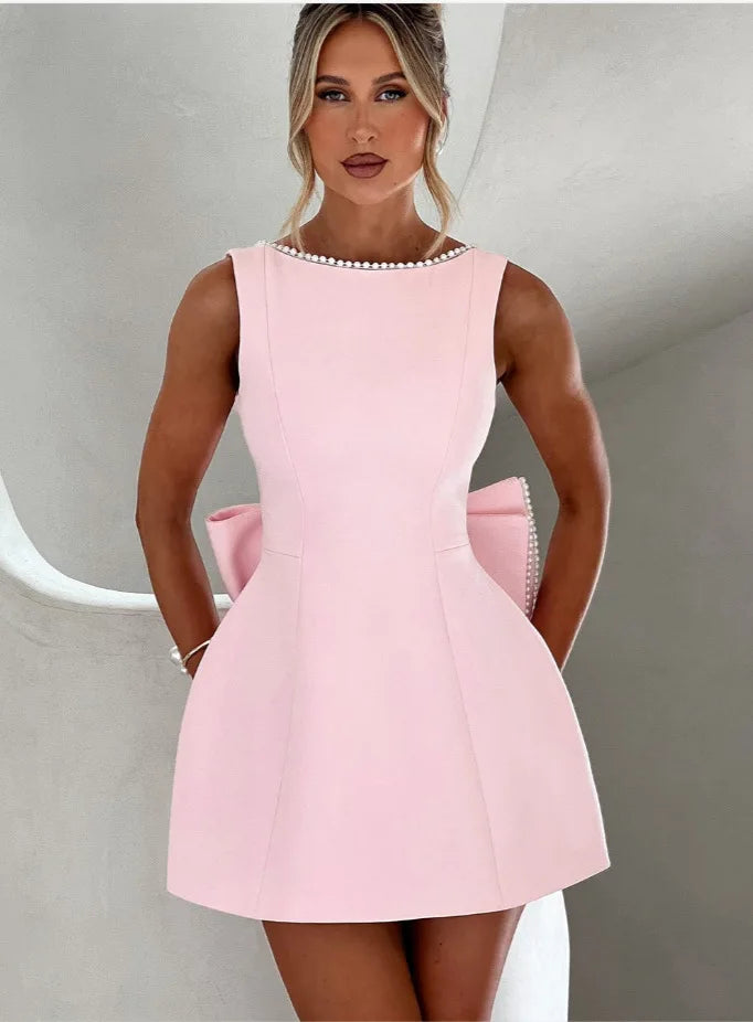 Gala Pearl Bow Dress