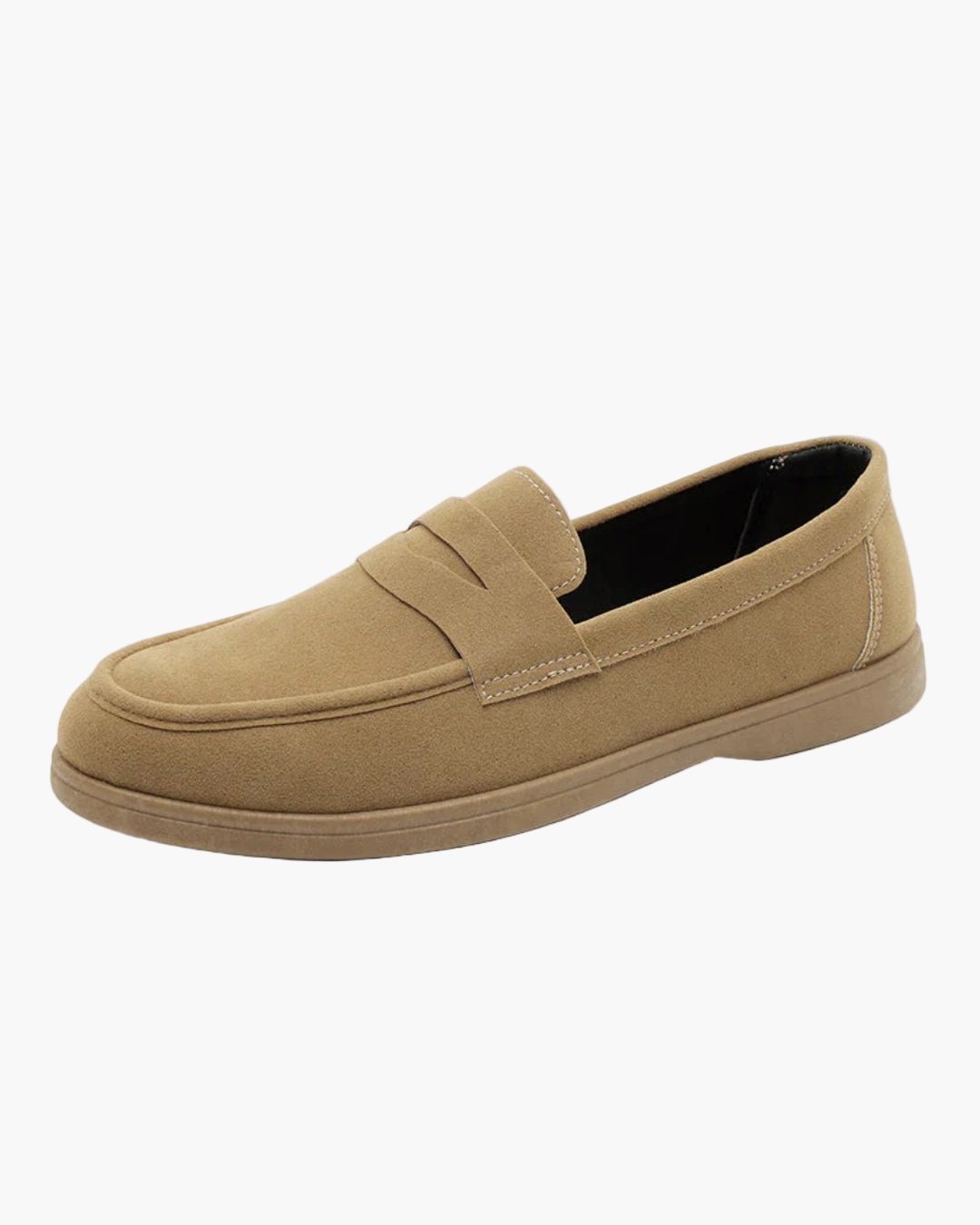 Beige loafer shoe on a white background