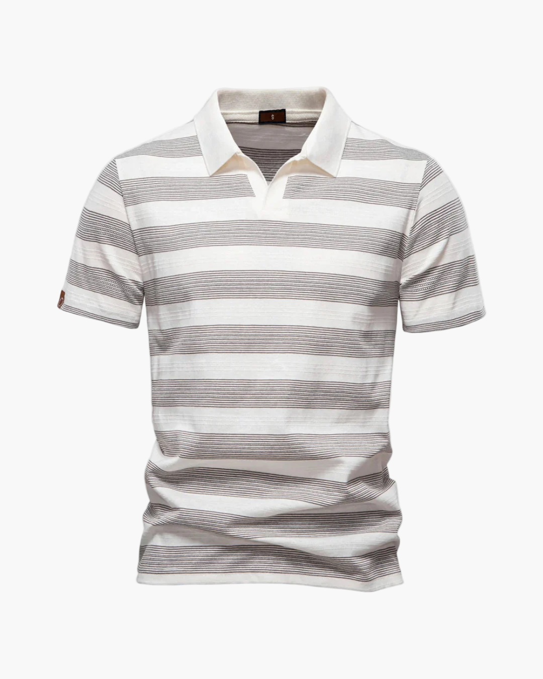 Striped polo shirt on a white background