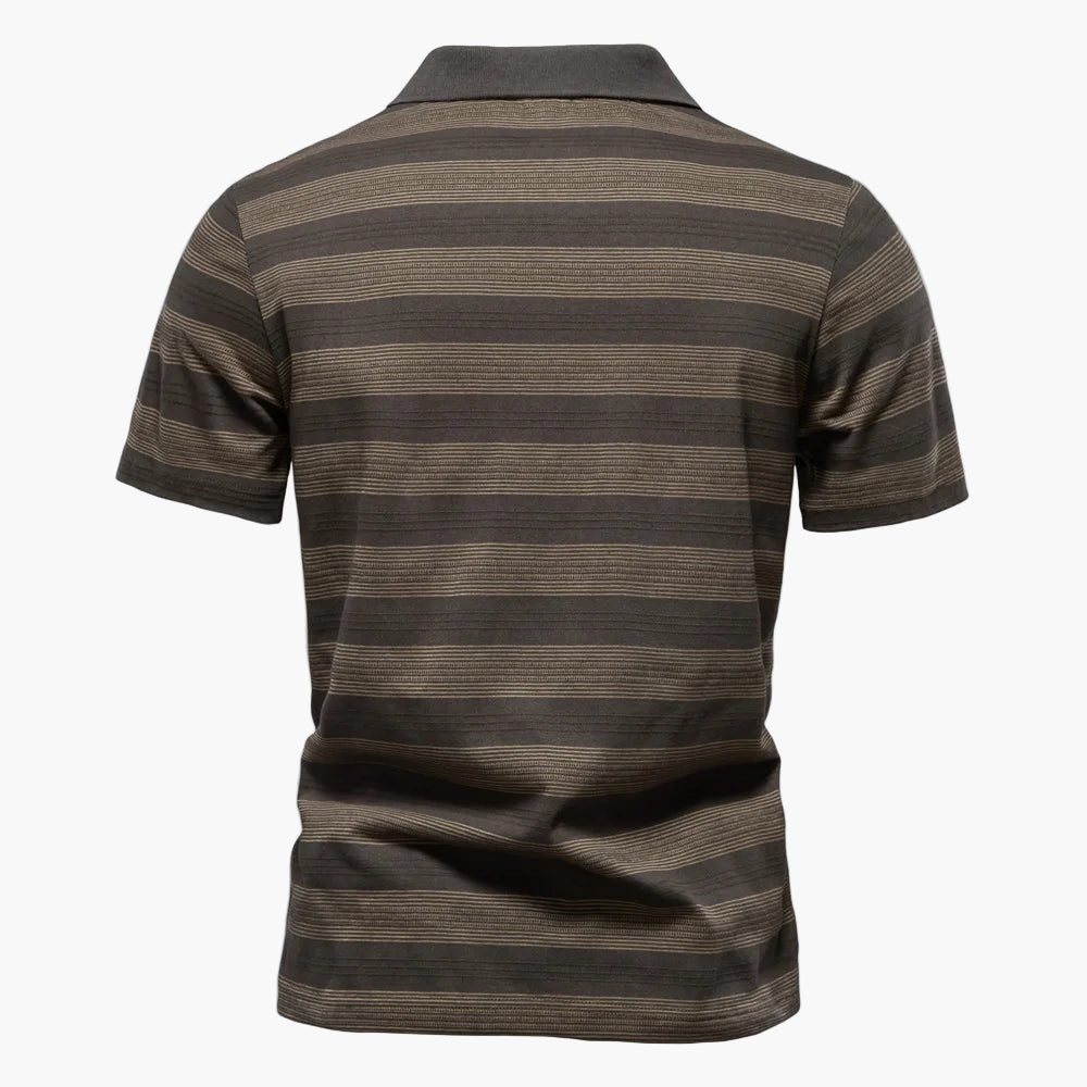 Striped polo shirt on a white background