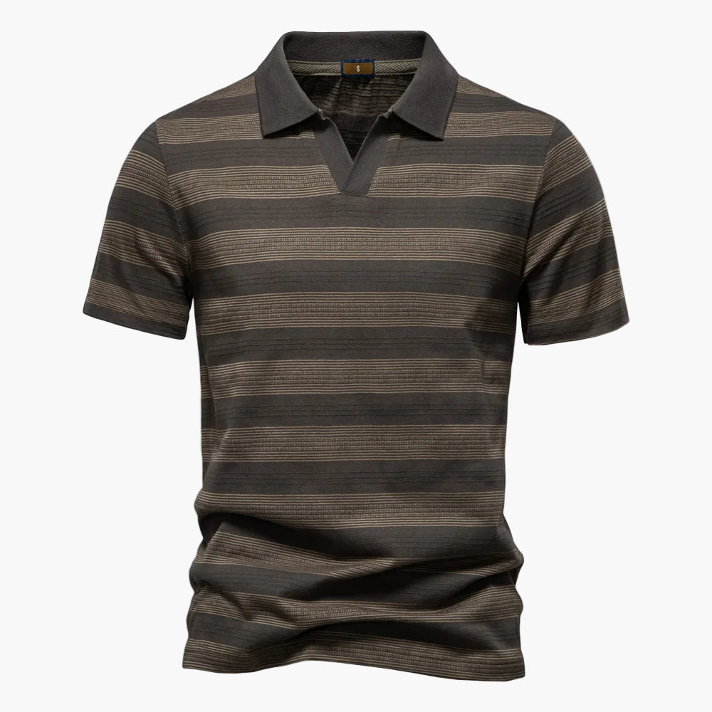 Striped polo shirt on a white background