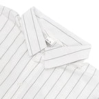 White shirt with black pinstripes on a white background