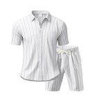 Linen shirt and shorts set