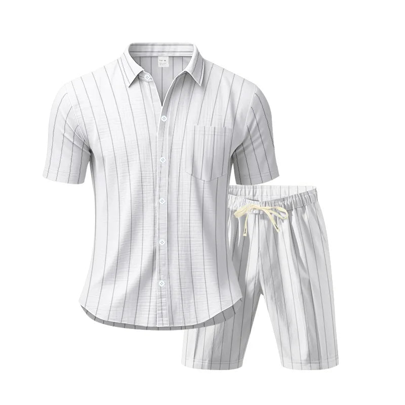 Linen shirt and shorts set