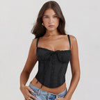 An elevated casual outfit featuring the white Altivieri Florence top, perfect for an evening out.